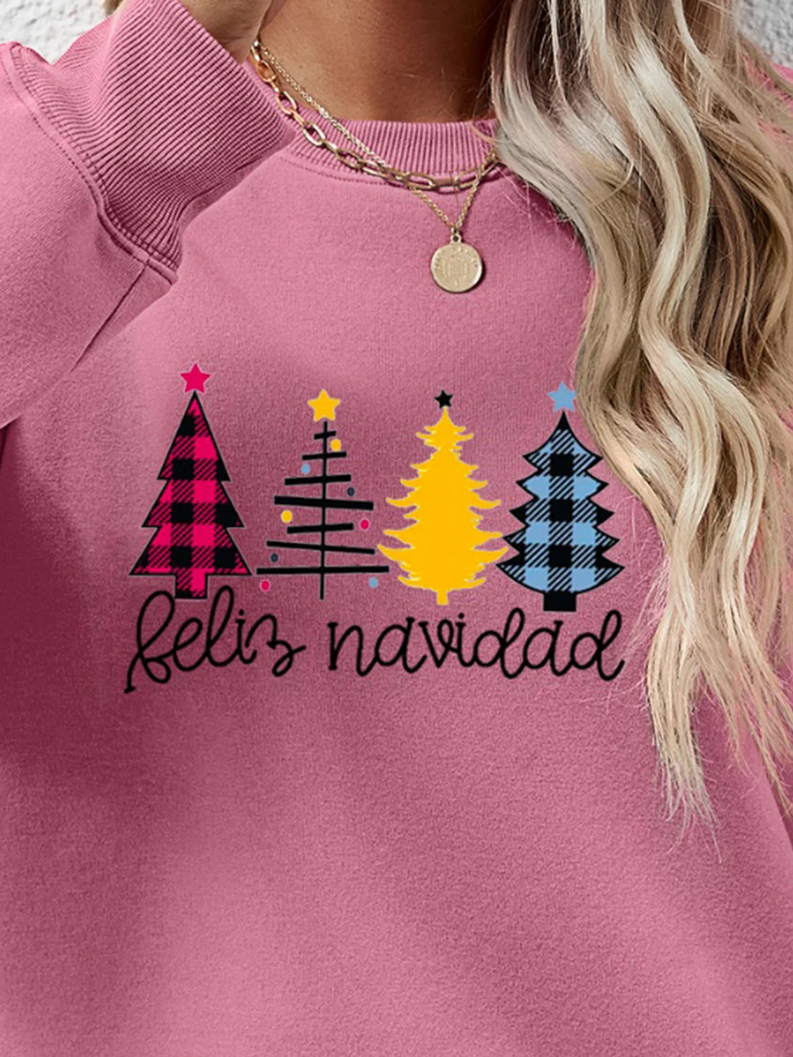 Round Neck Graphic Long Sleeve Sweatshirt - Image 11