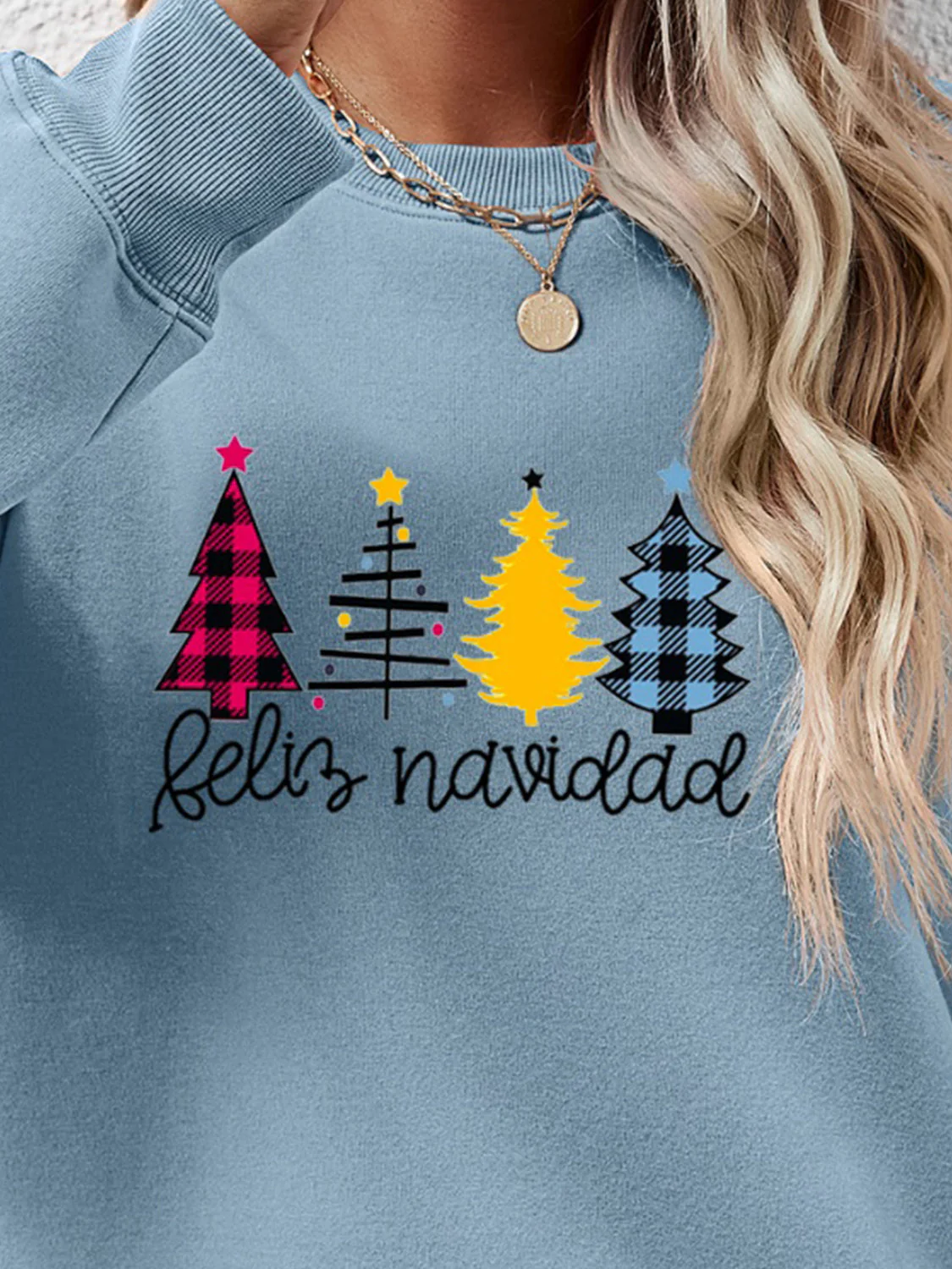 Round Neck Graphic Long Sleeve Sweatshirt - Image 14