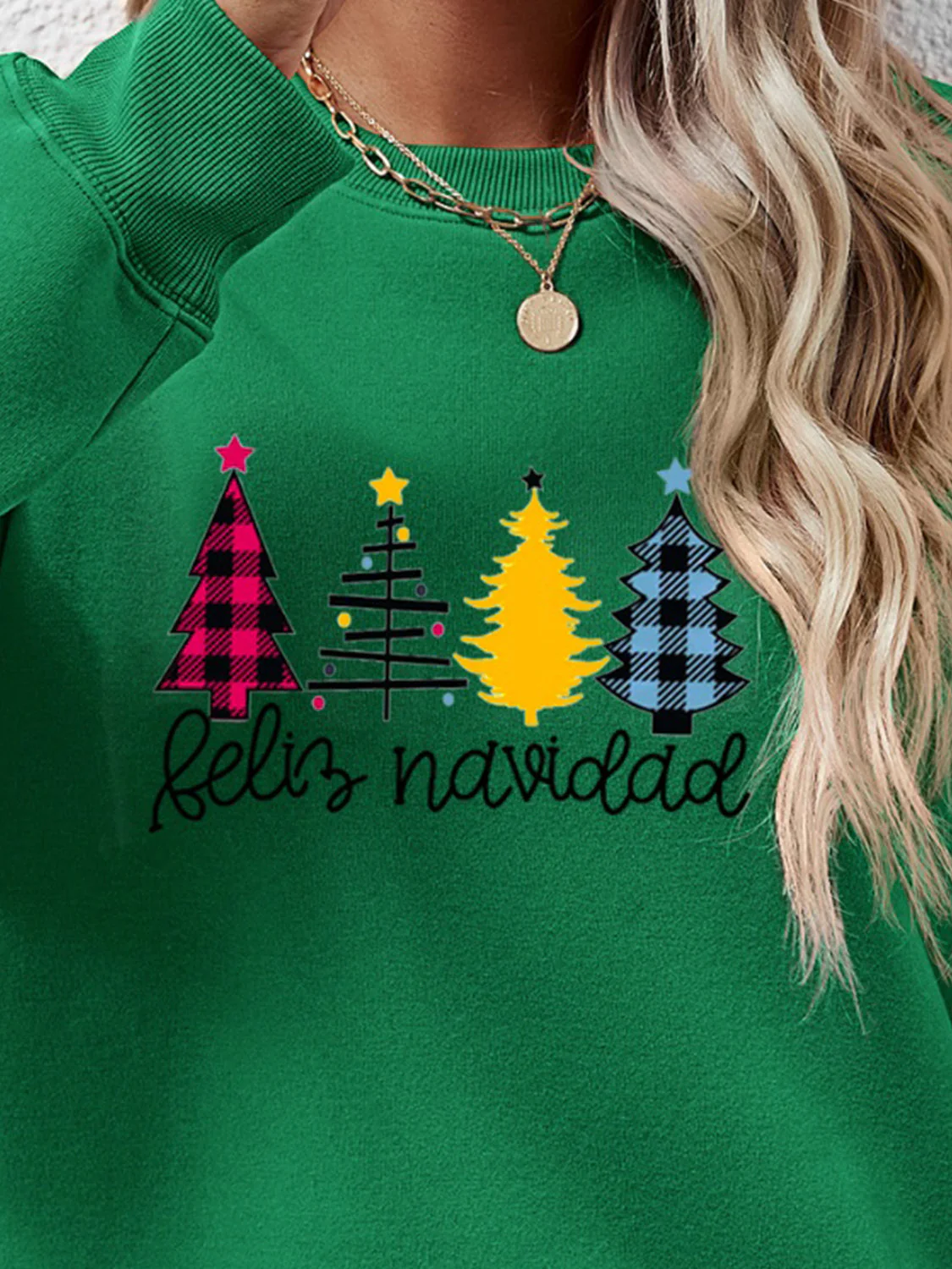 Round Neck Graphic Long Sleeve Sweatshirt - Image 20