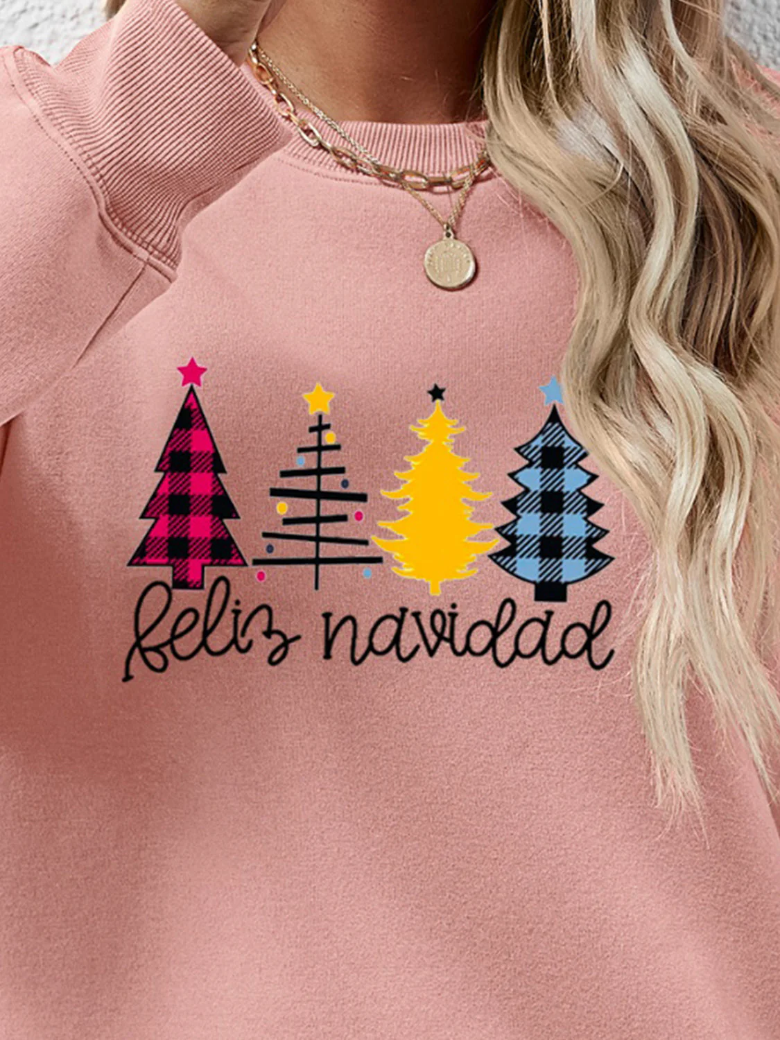 Round Neck Graphic Long Sleeve Sweatshirt - Image 23