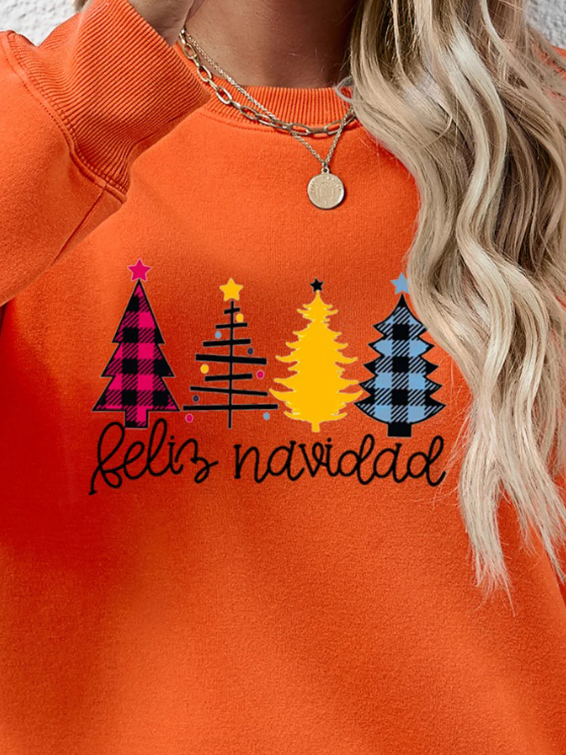 Round Neck Graphic Long Sleeve Sweatshirt - Image 26