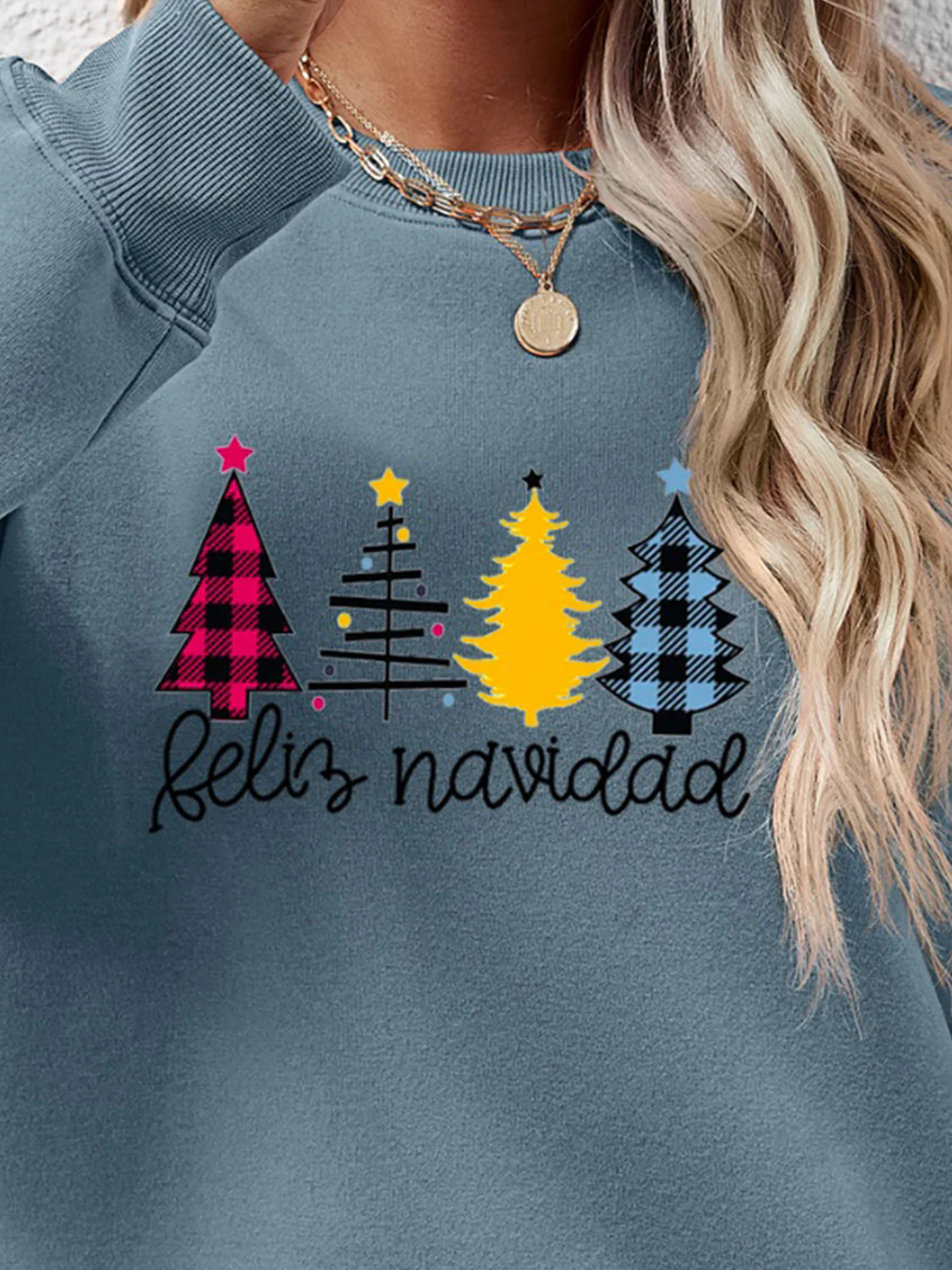Round Neck Graphic Long Sleeve Sweatshirt - Image 8