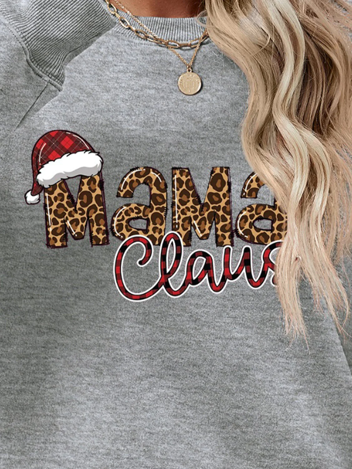 Round Neck Letter Graphic Long Sleeve Sweatshirt - Image 10
