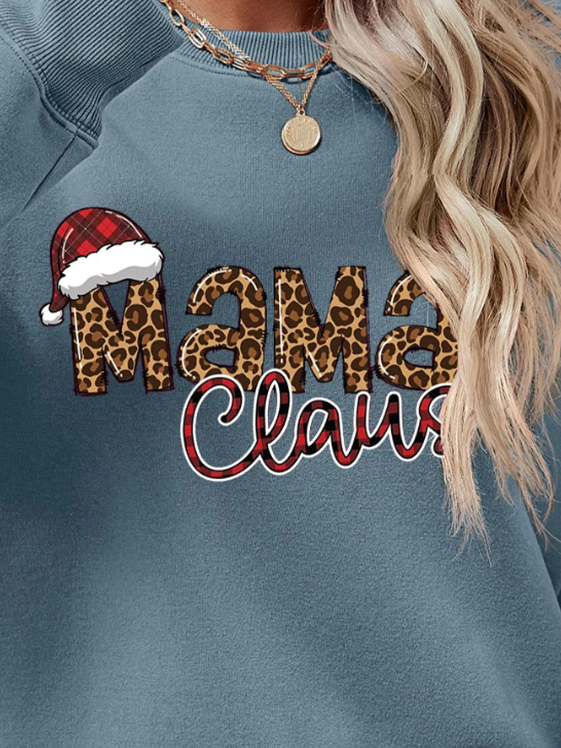 Round Neck Letter Graphic Long Sleeve Sweatshirt - Image 5