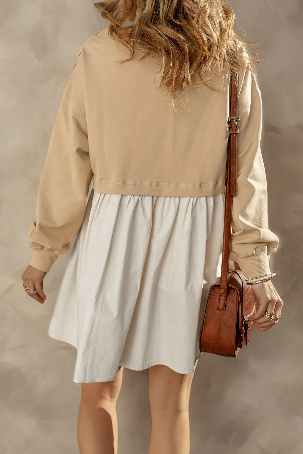 Round Neck Long Sleeve Mini Dress - Image 8