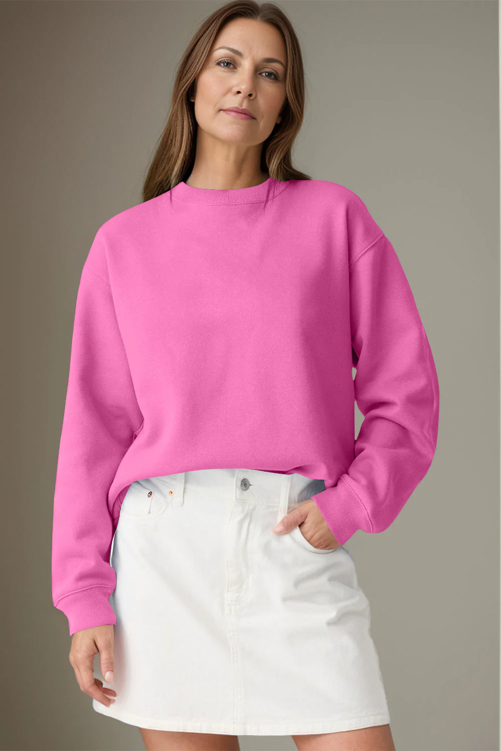 Round Neck Long Sleeve Sweatshirt - Image 14