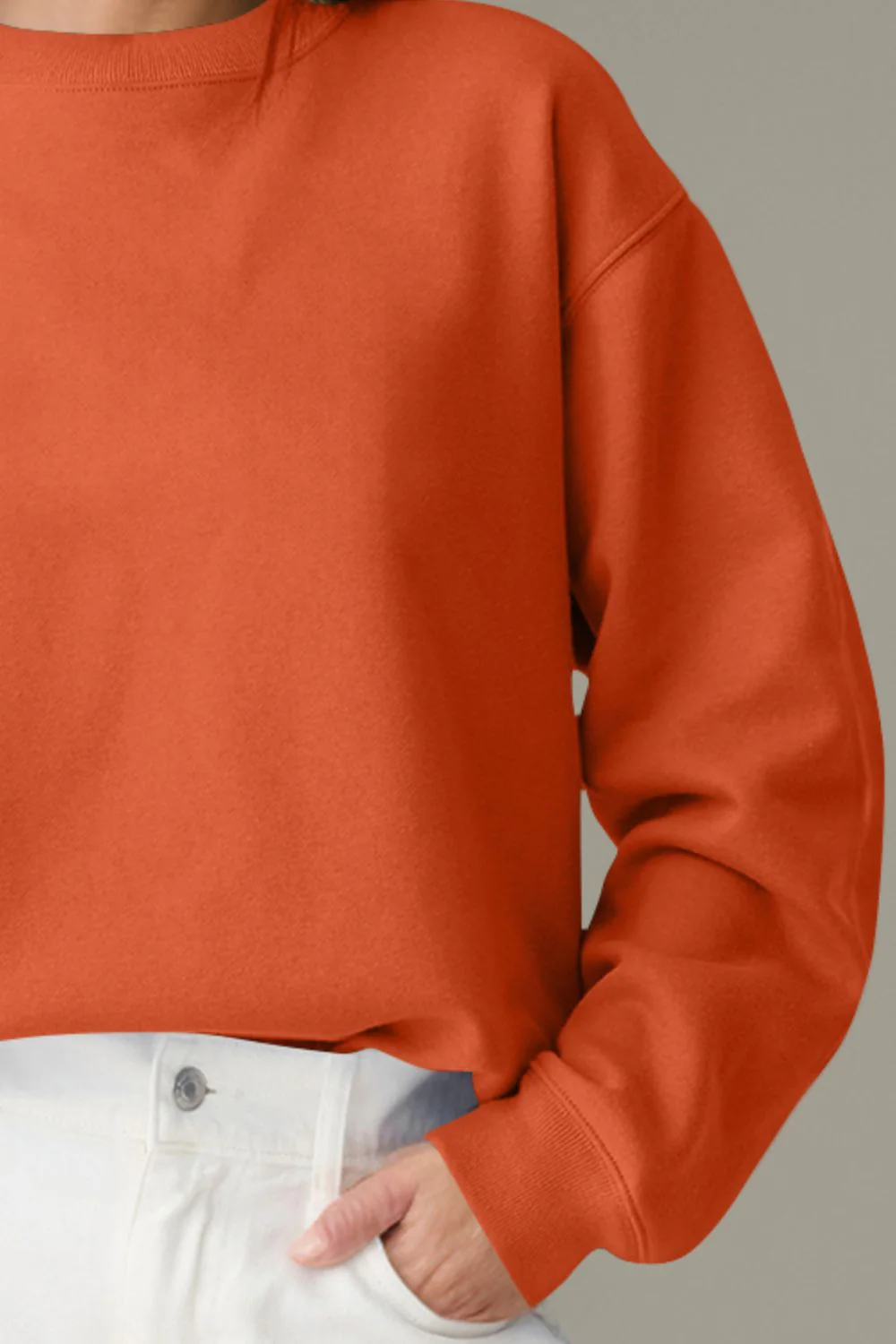 Round Neck Long Sleeve Sweatshirt - Image 7