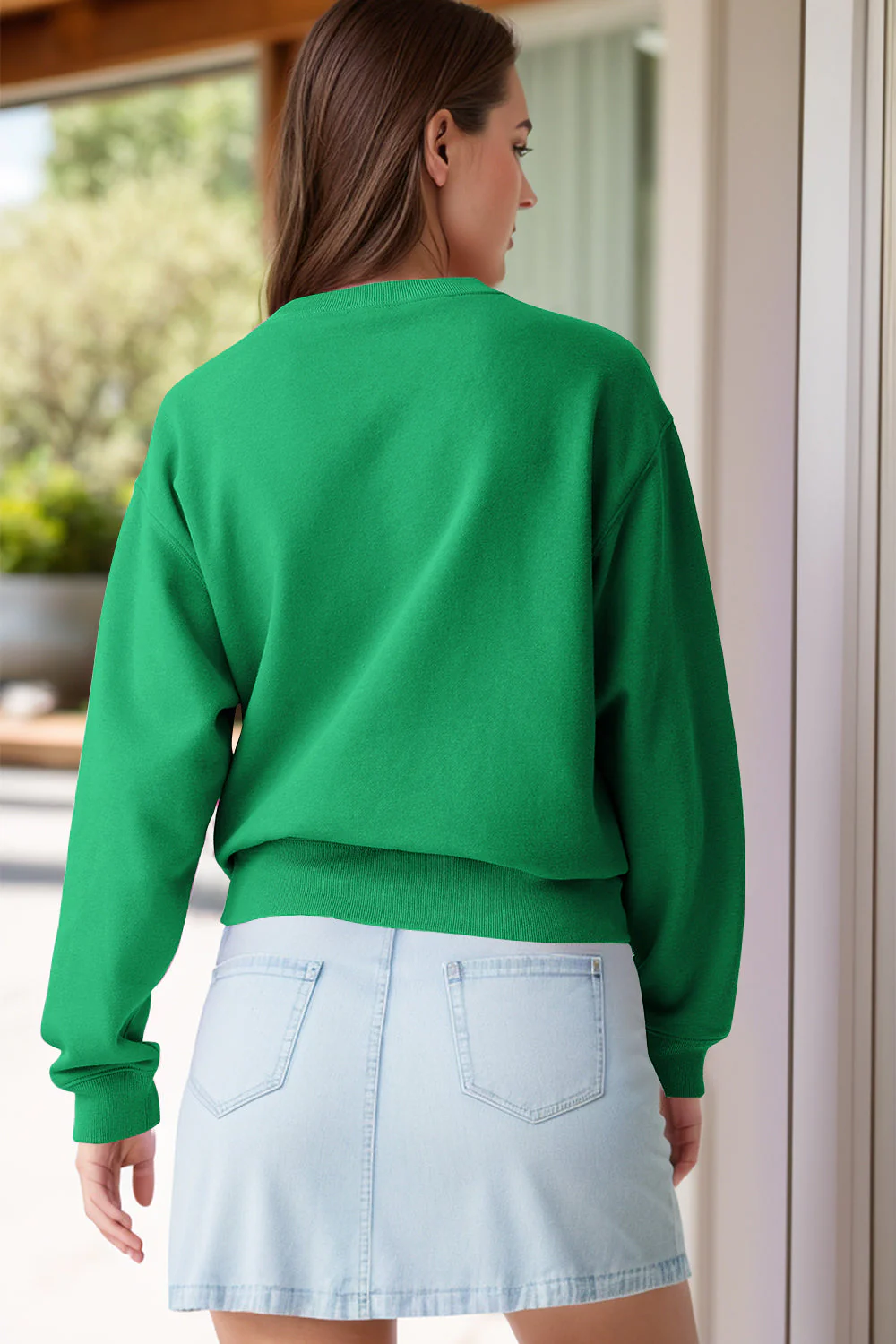 Round Neck Long Sleeve Sweatshirt - Image 2