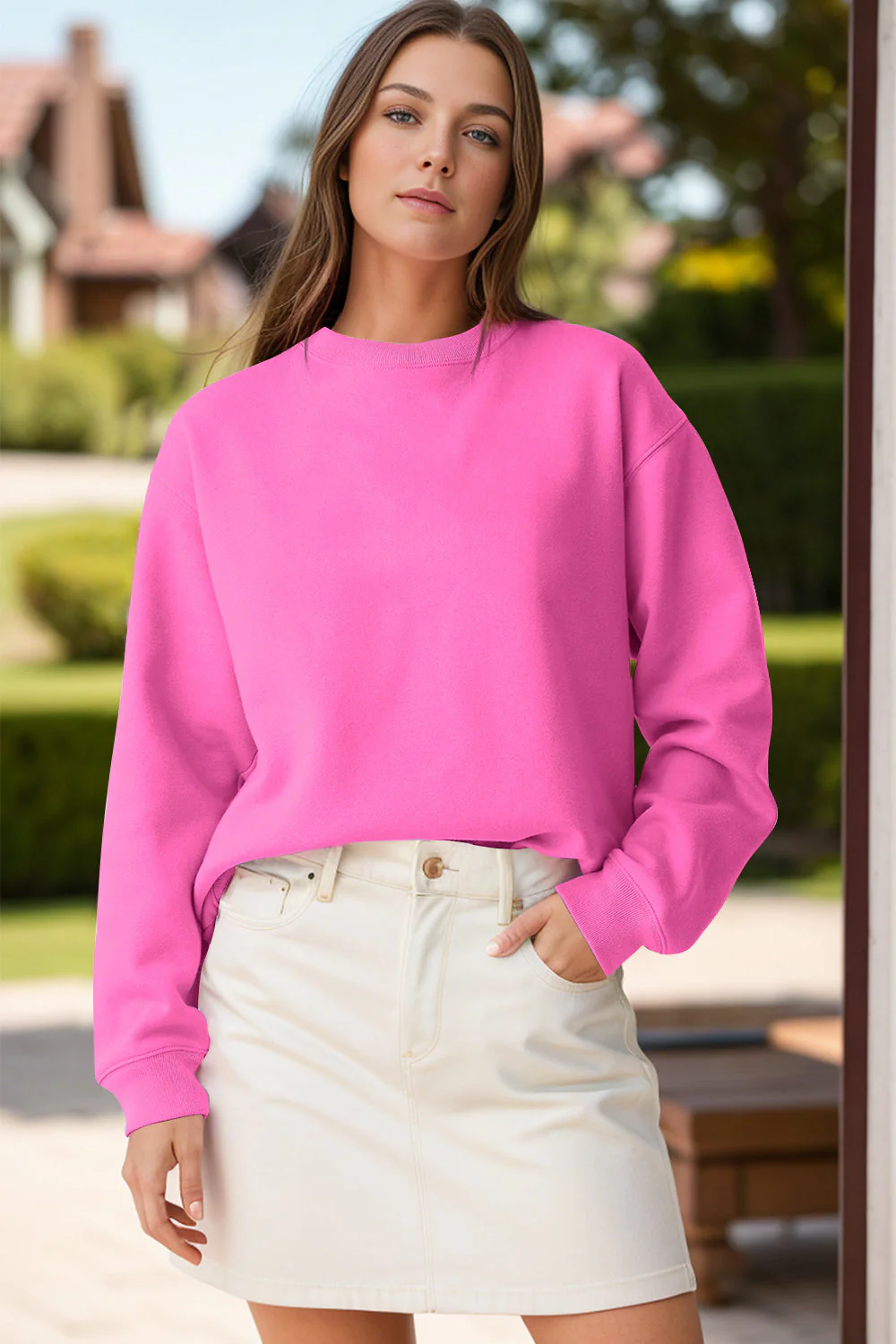 Round Neck Long Sleeve Sweatshirt - Image 5
