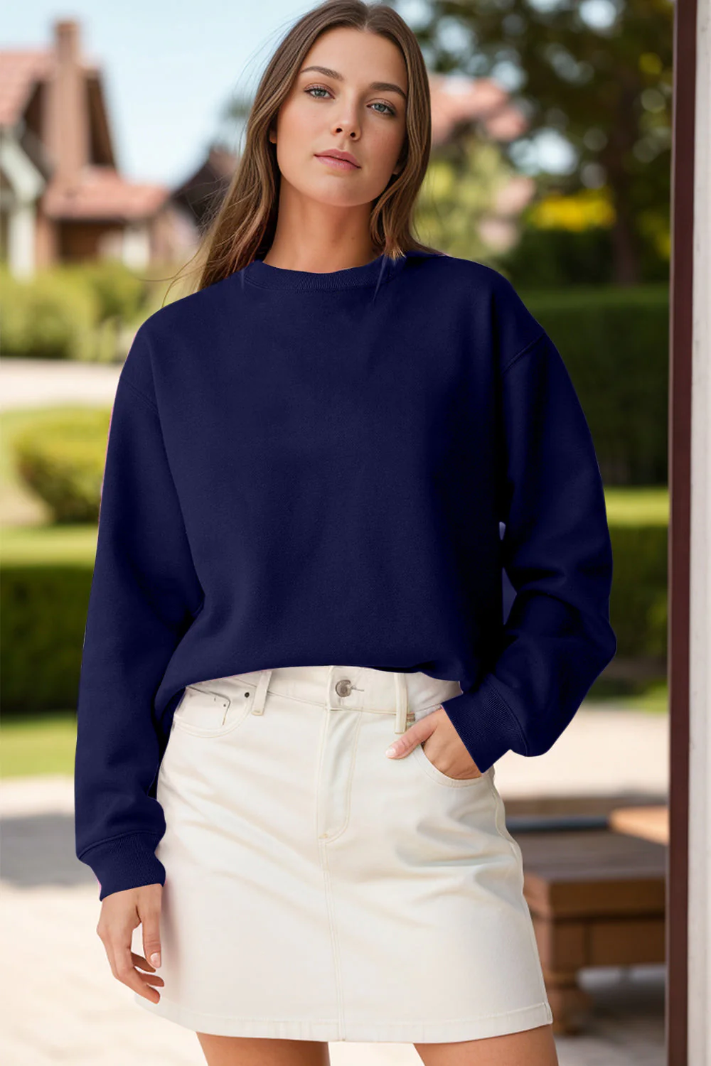 Round Neck Long Sleeve Sweatshirt - Image 9