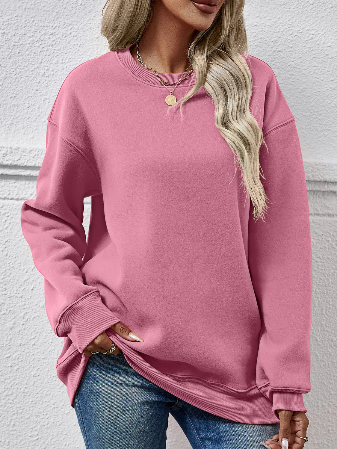 Round Neck Long Sleeve Sweatshirt - Image 3