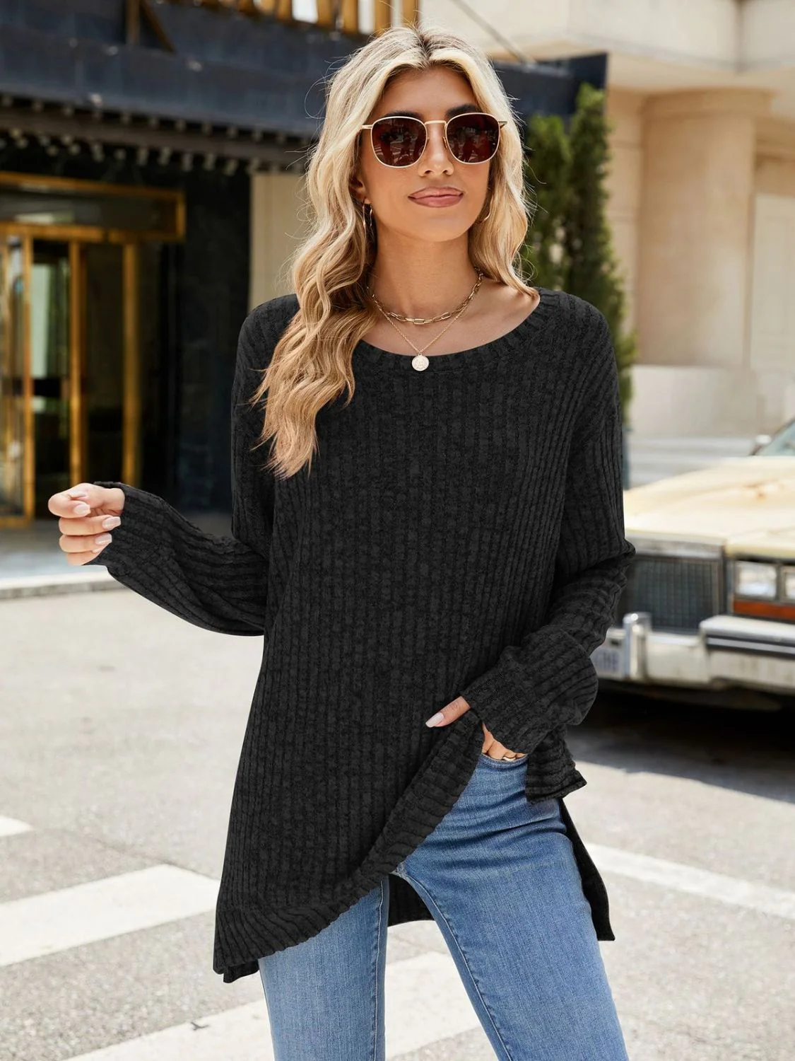 Round Neck Long Sleeve T-Shirt - Image 24