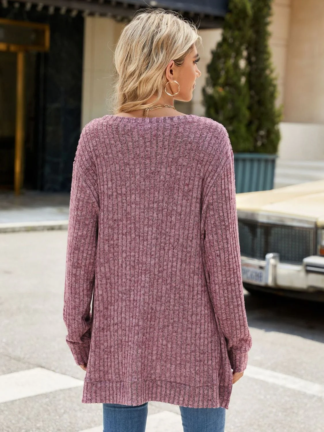 Round Neck Long Sleeve T-Shirt - Image 3