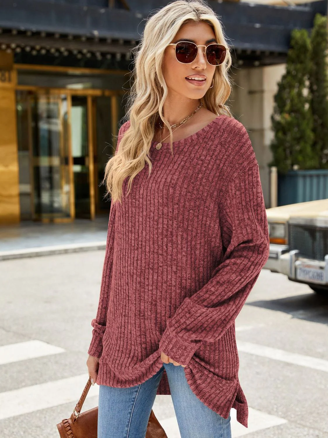 Round Neck Long Sleeve T-Shirt - Image 6