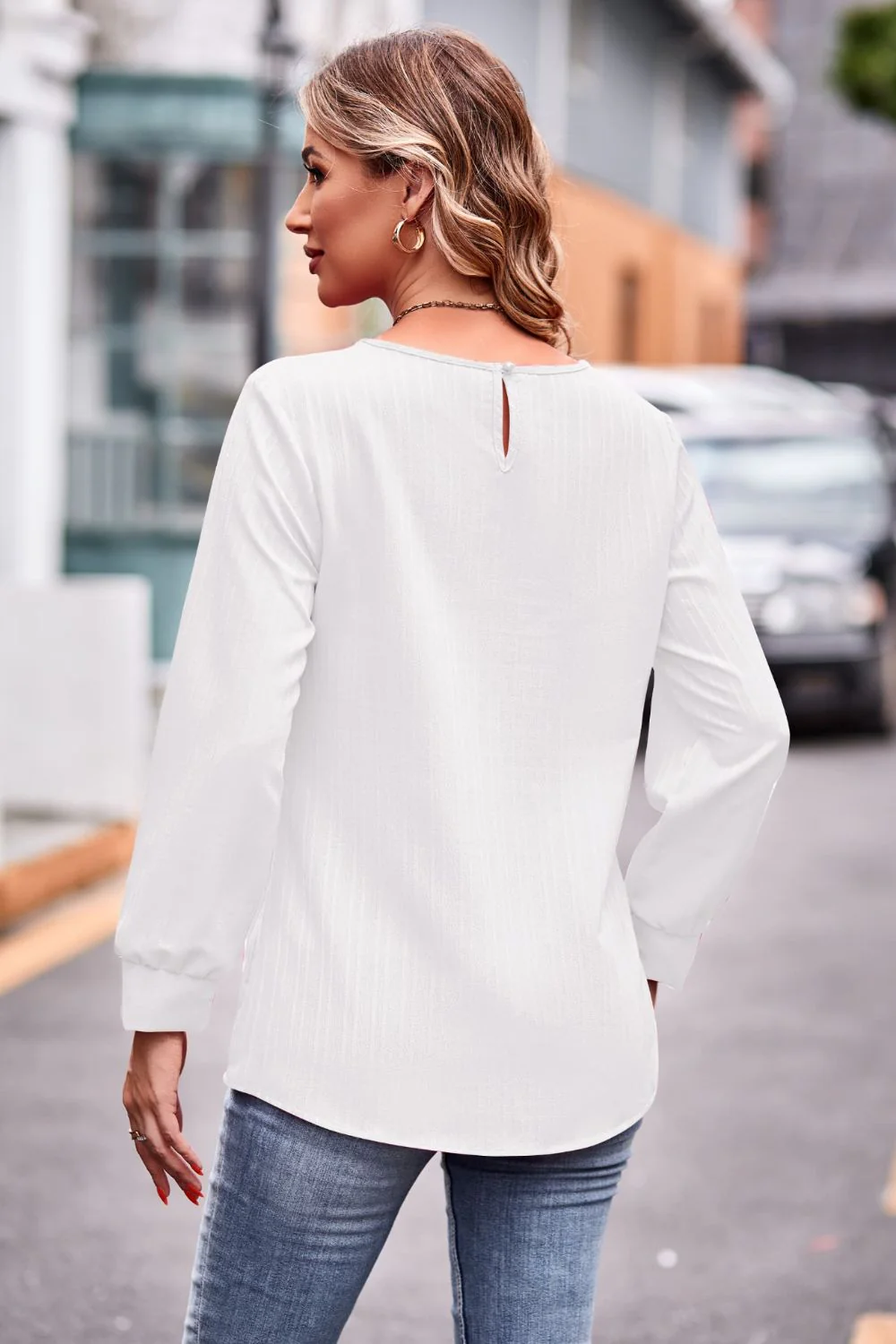 Round Neck Long Sleeve Tee - Image 6