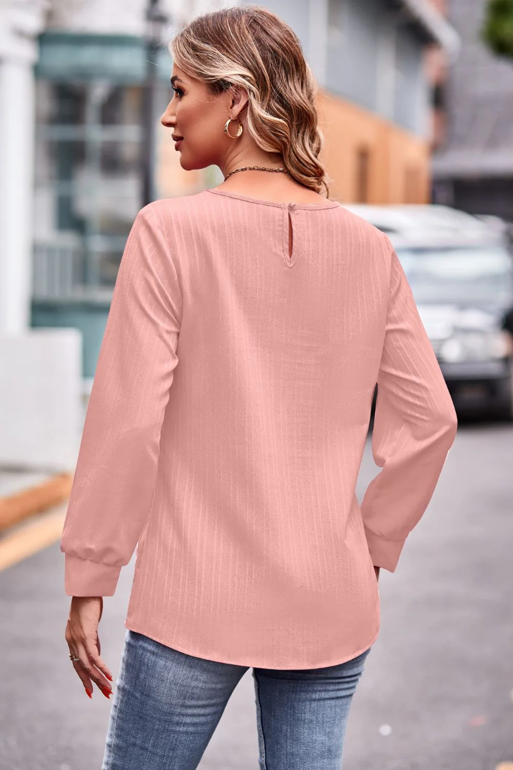 Round Neck Long Sleeve Tee - Image 8