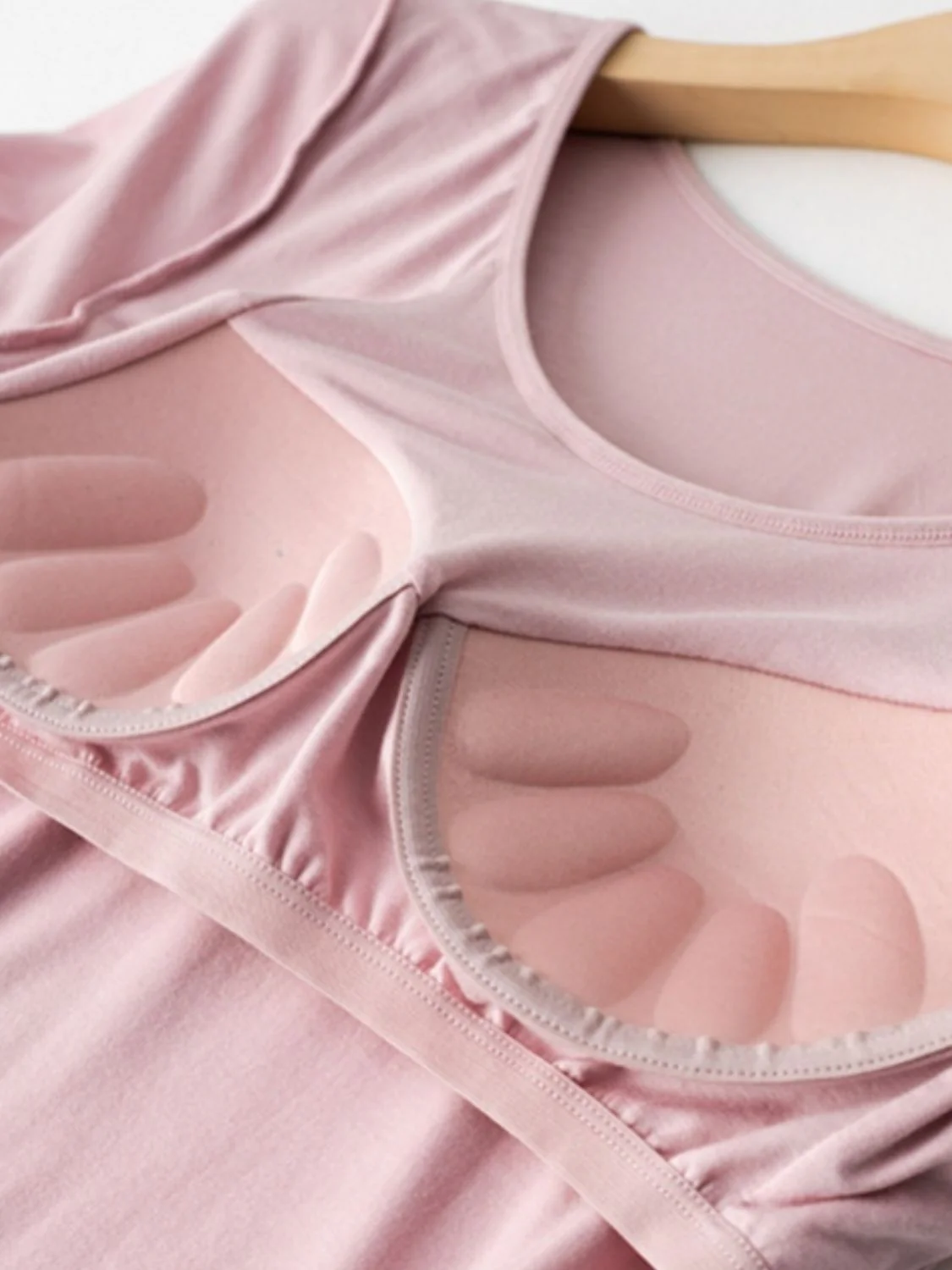 Round Neck Modal T-Shirt with Bra - Image 2