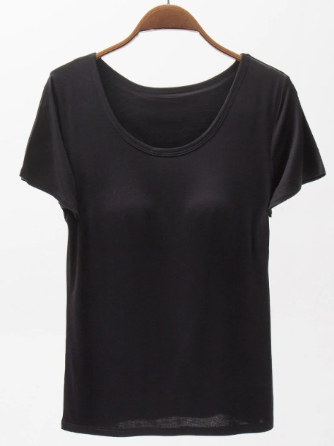 Round Neck Modal T-Shirt with Bra - Image 6