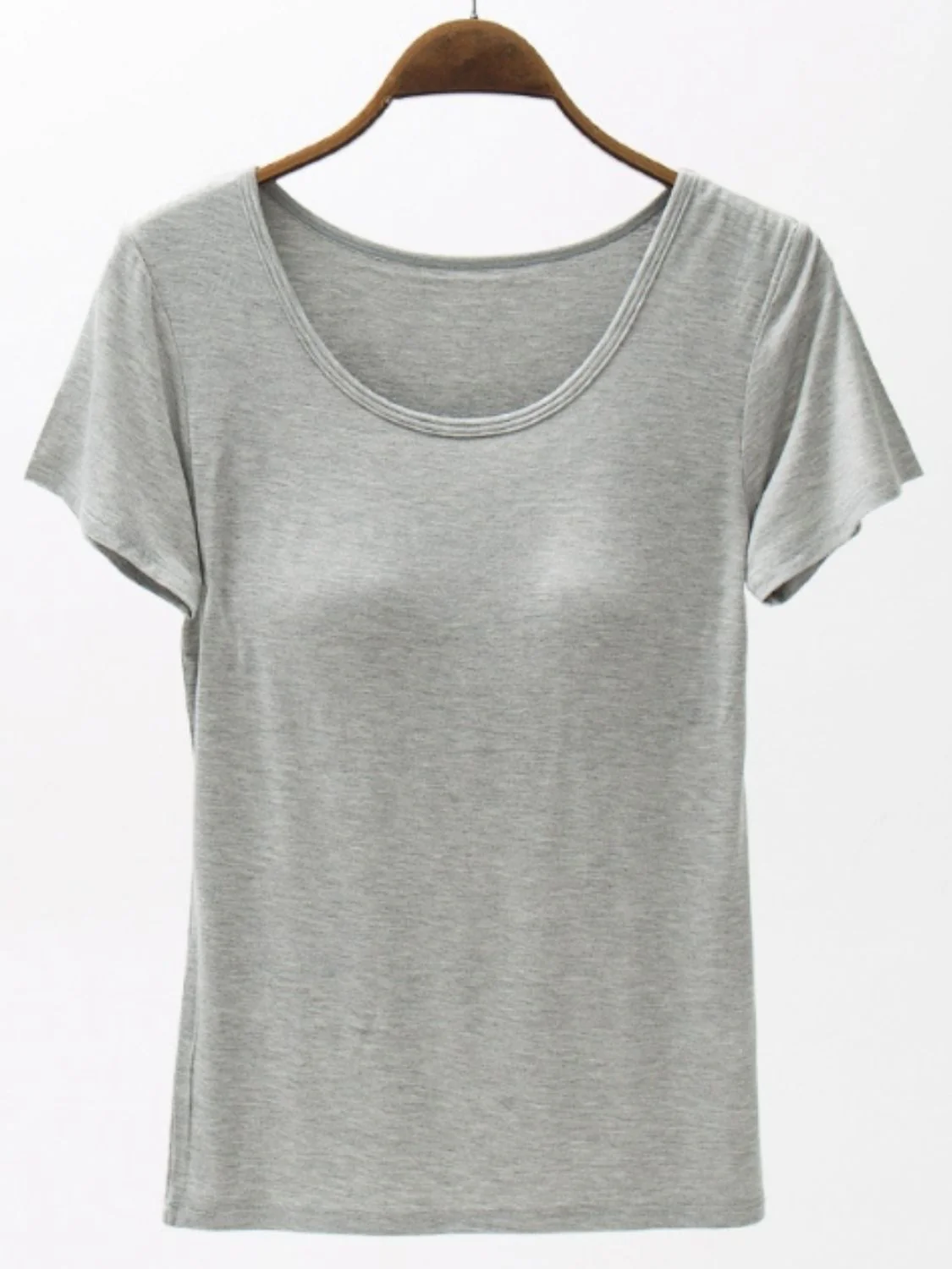 Round Neck Modal T-Shirt with Bra - Image 7