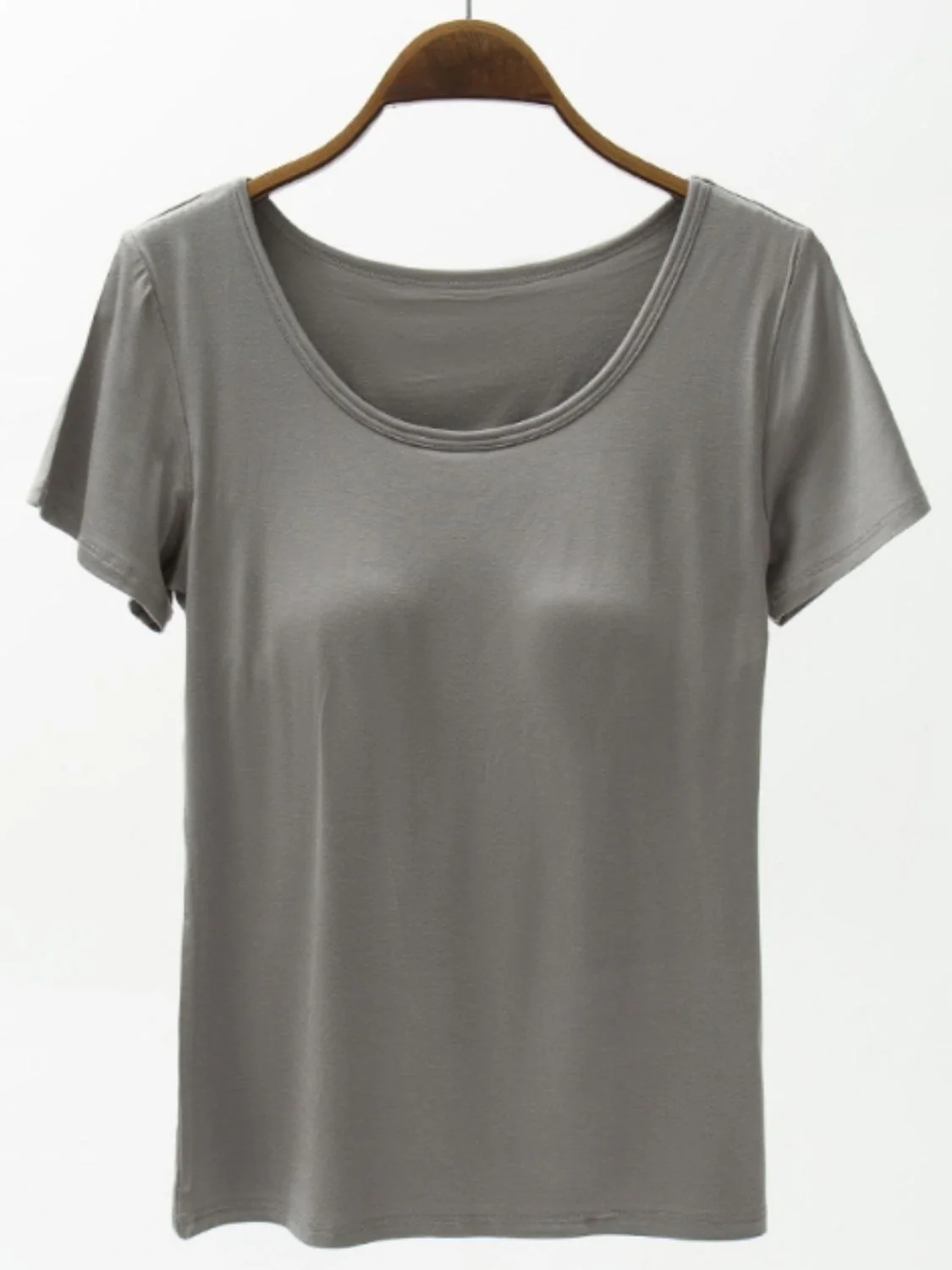 Round Neck Modal T-Shirt with Bra - Image 8