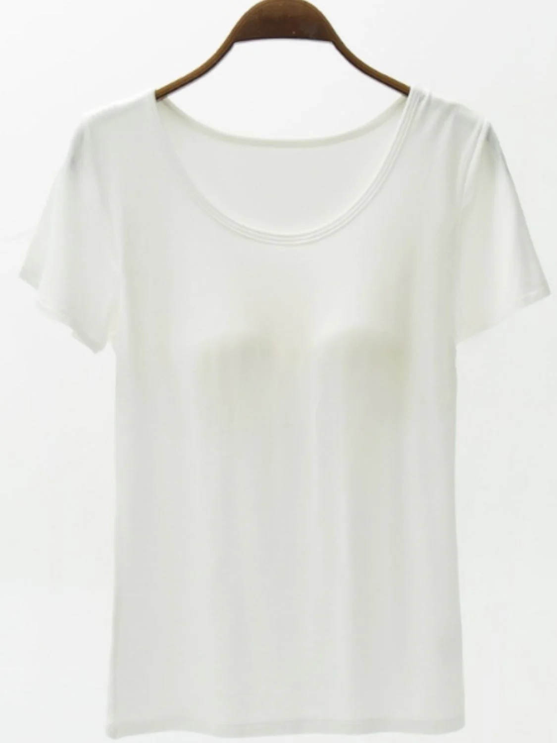 Round Neck Modal T-Shirt with Bra - Image 9