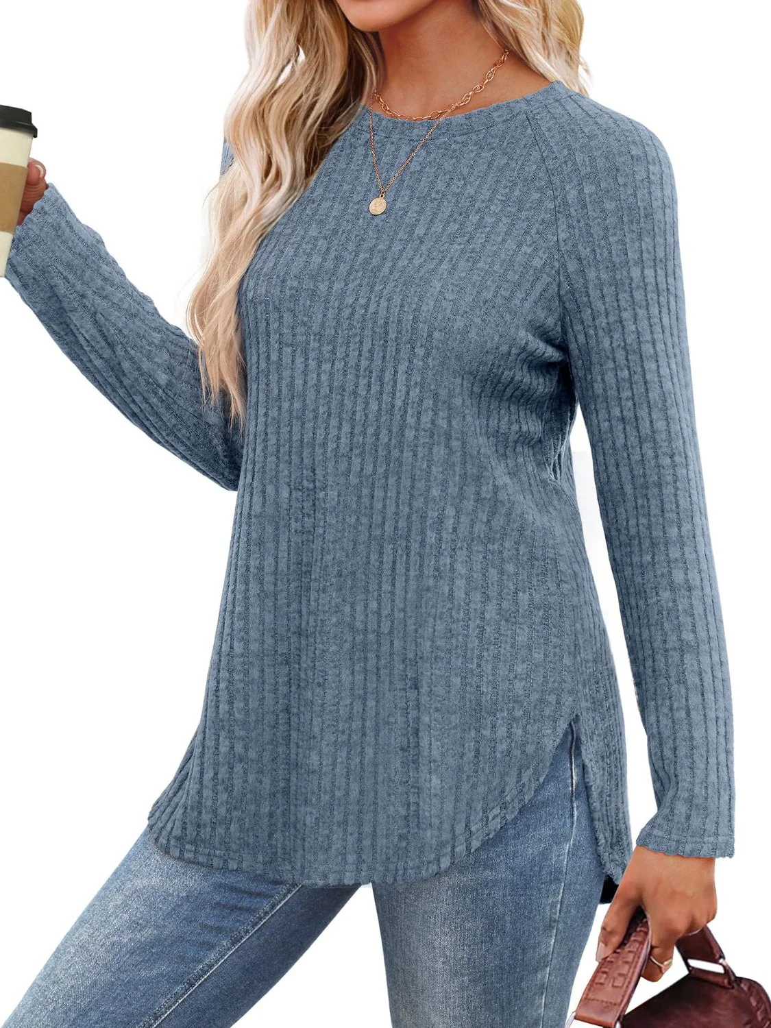 Round Neck Raglan Sleeve T-Shirt - Image 19