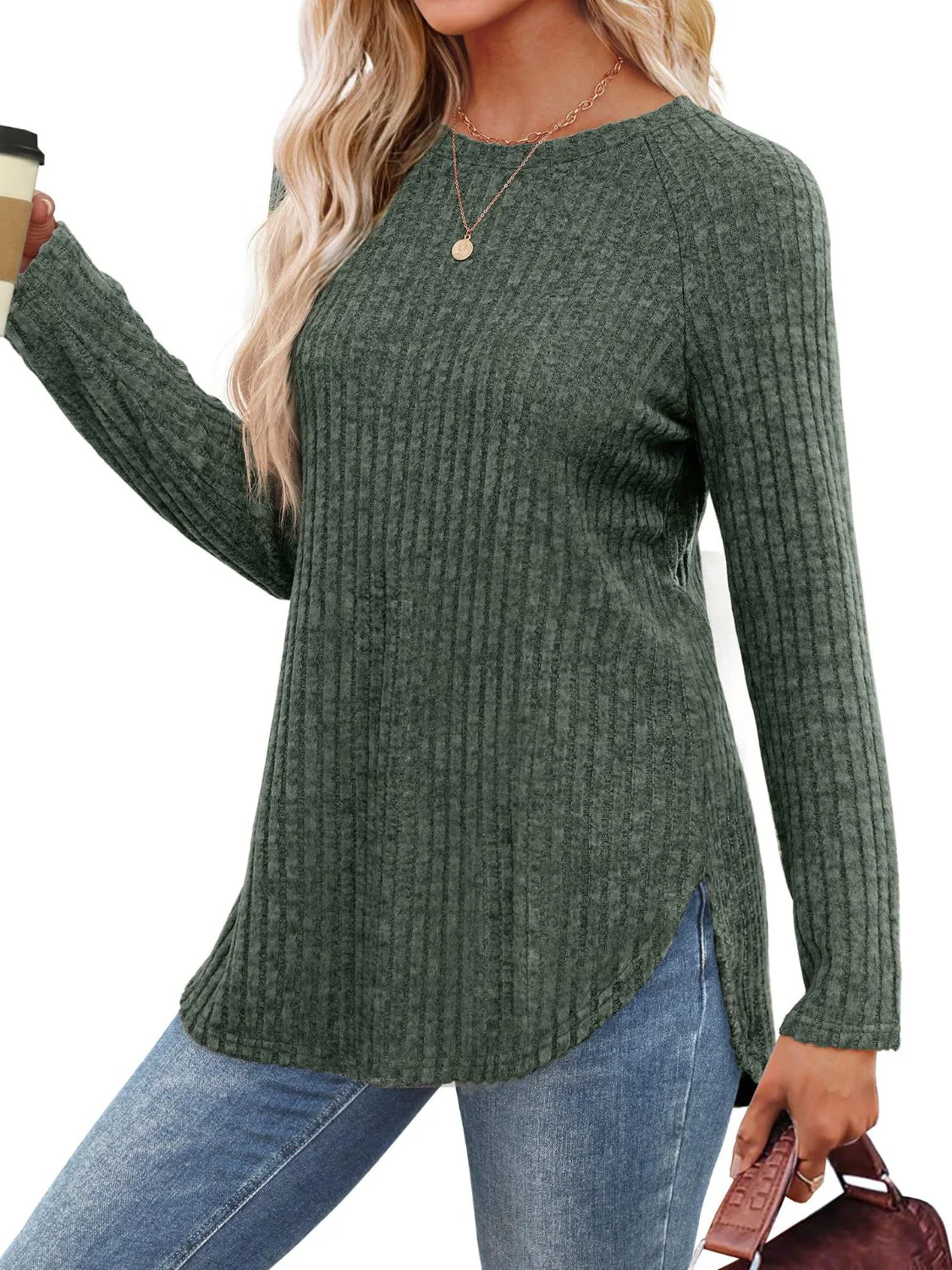 Round Neck Raglan Sleeve T-Shirt - Image 23