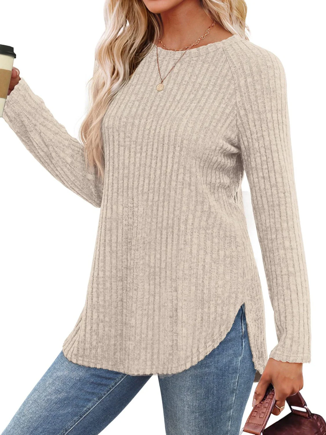 Round Neck Raglan Sleeve T-Shirt - Image 27