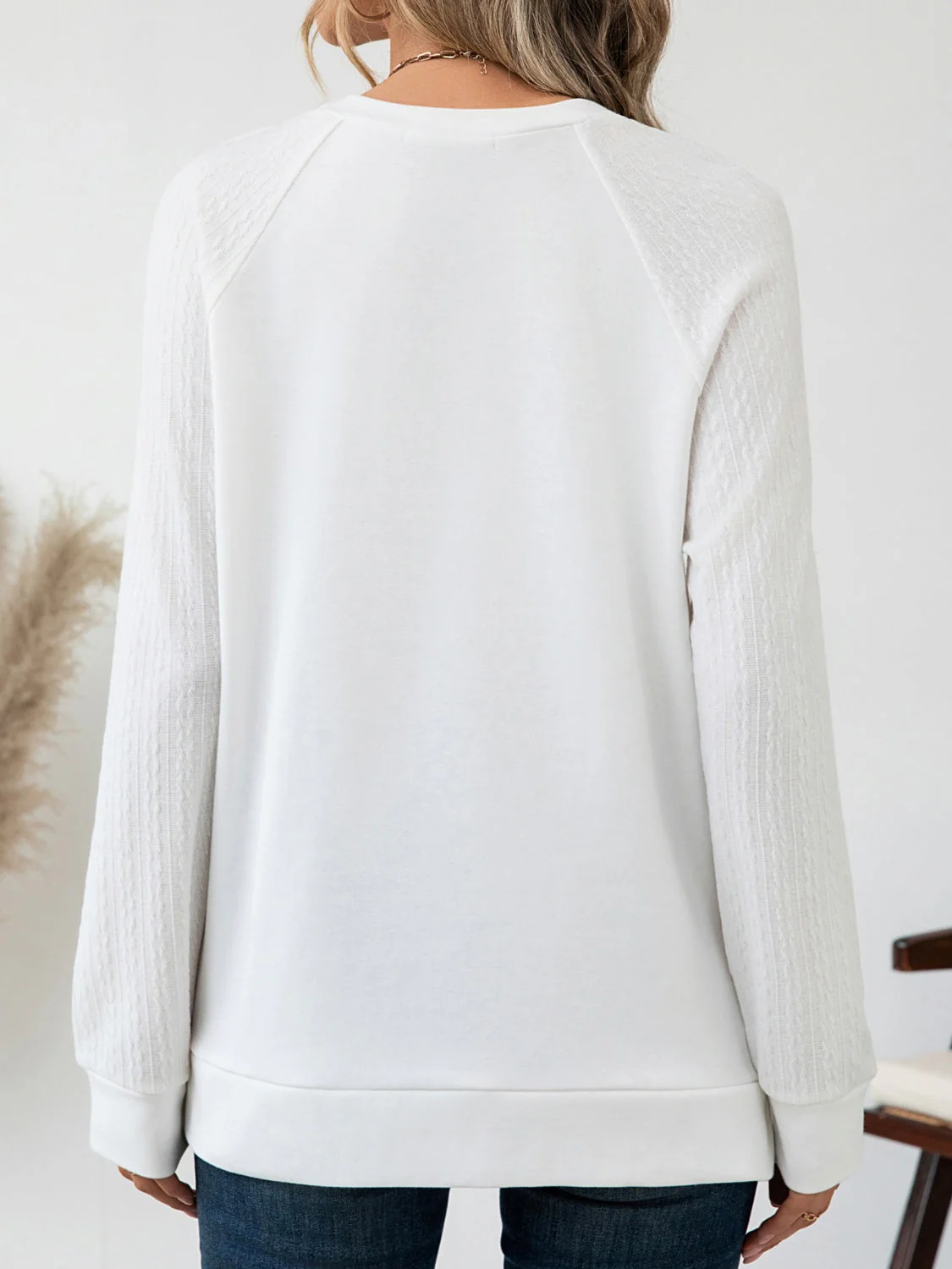 Round Neck Raglan Sleeve Top - Image 2