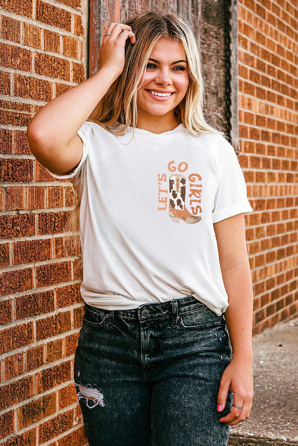 Round Neck Short Sleeve Cowboy Theme T-Shirt - Image 3