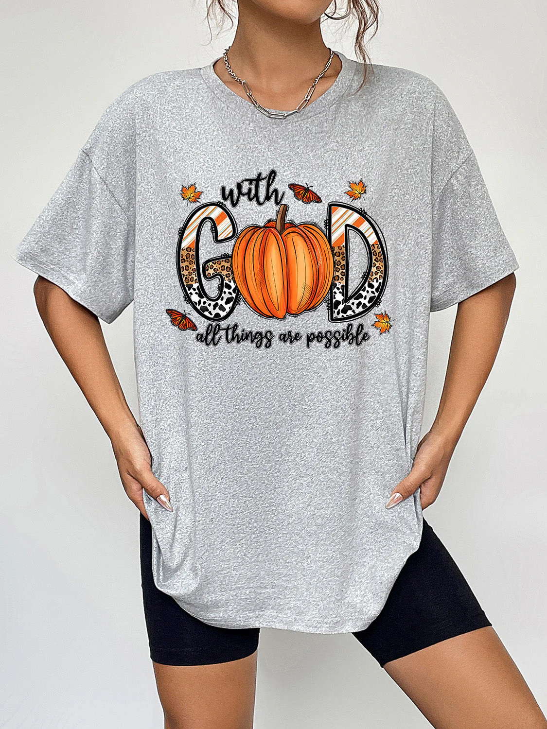 Round Neck Short Sleeve Graphic T-Shirt - Image 4