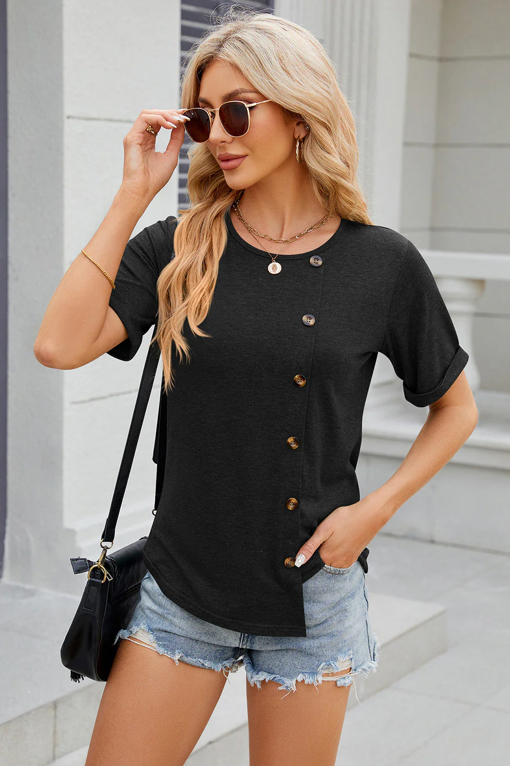 Round Neck Short Sleeve T-Shirt - Image 13
