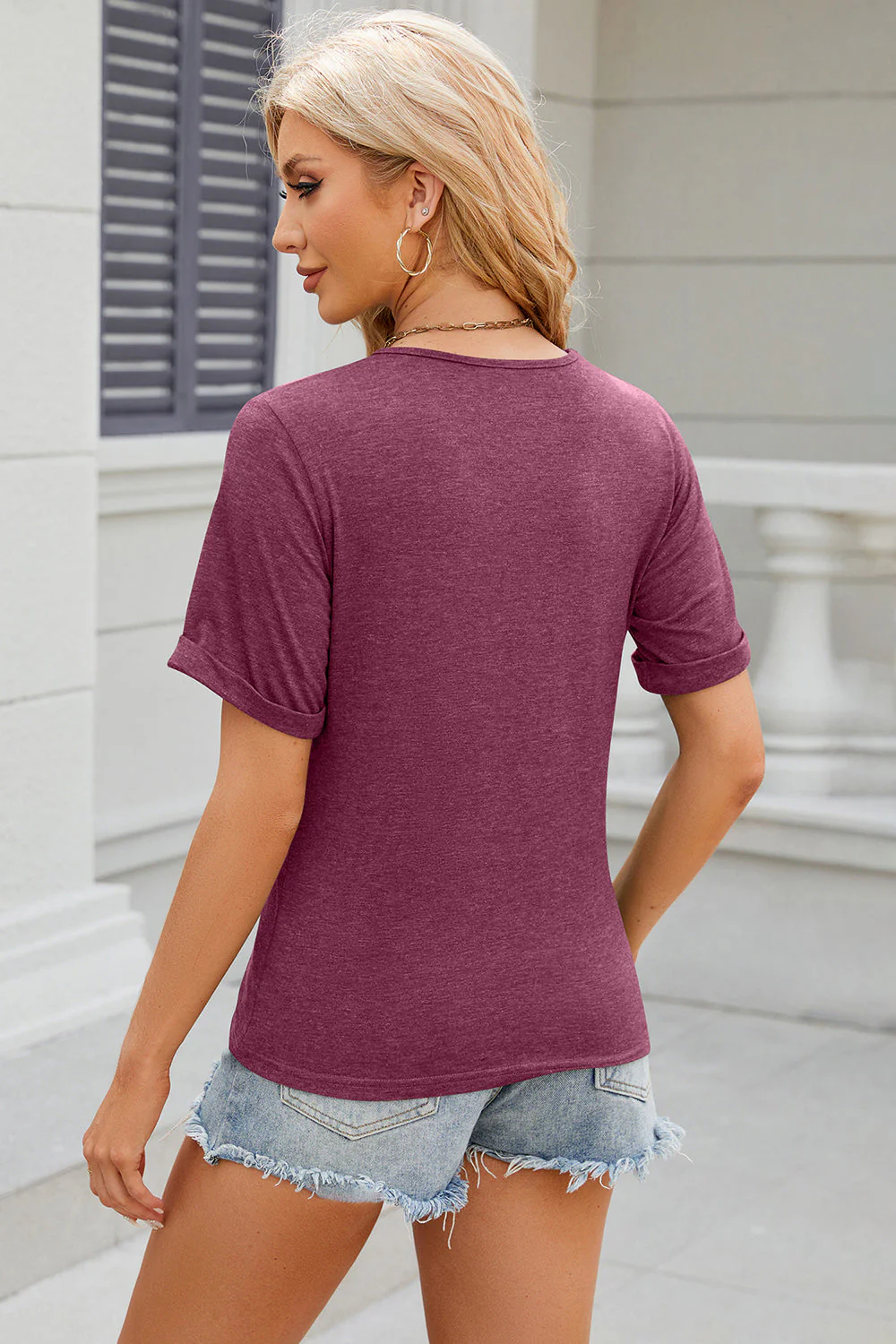 Round Neck Short Sleeve T-Shirt - Image 24