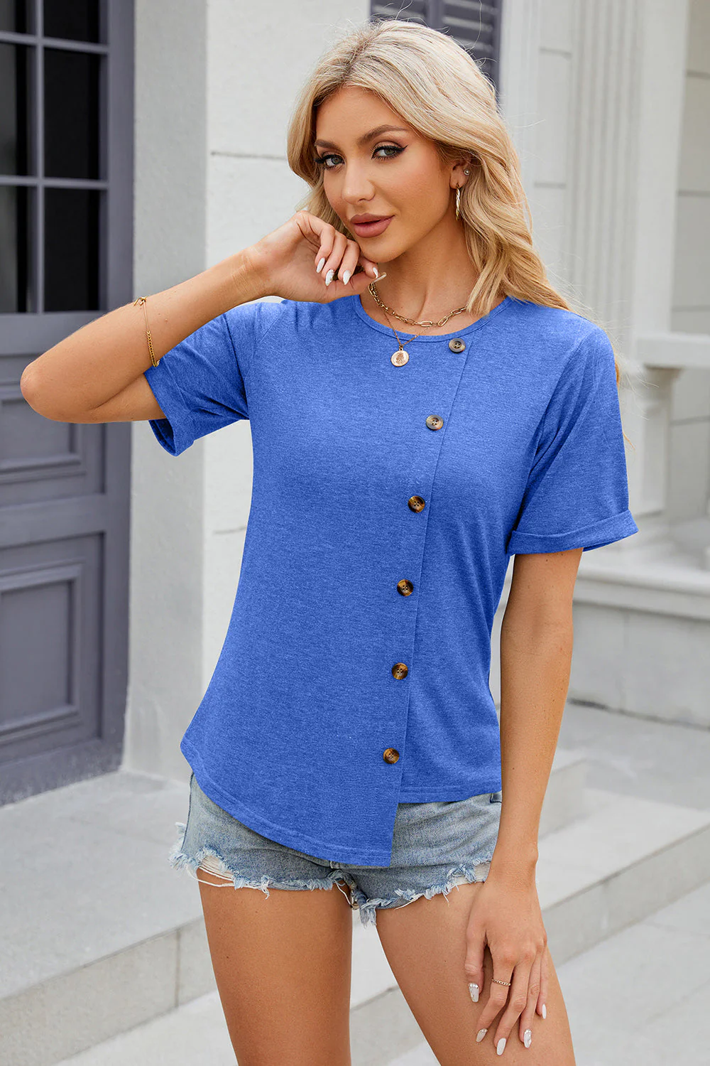 Round Neck Short Sleeve T-Shirt - Image 3