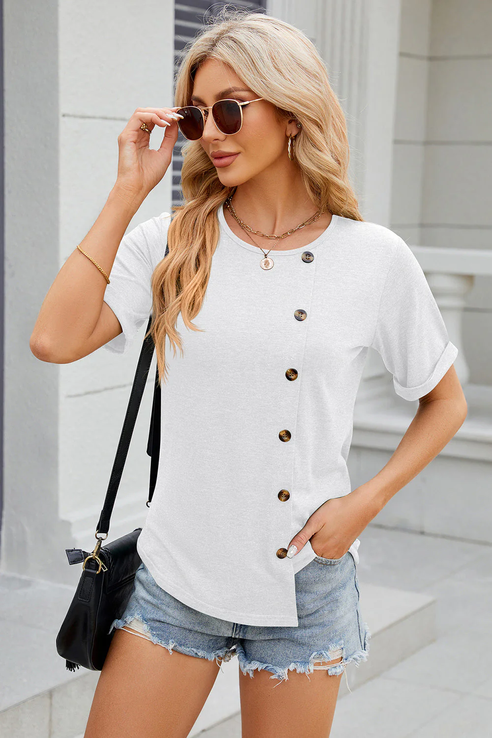 Round Neck Short Sleeve T-Shirt - Image 5
