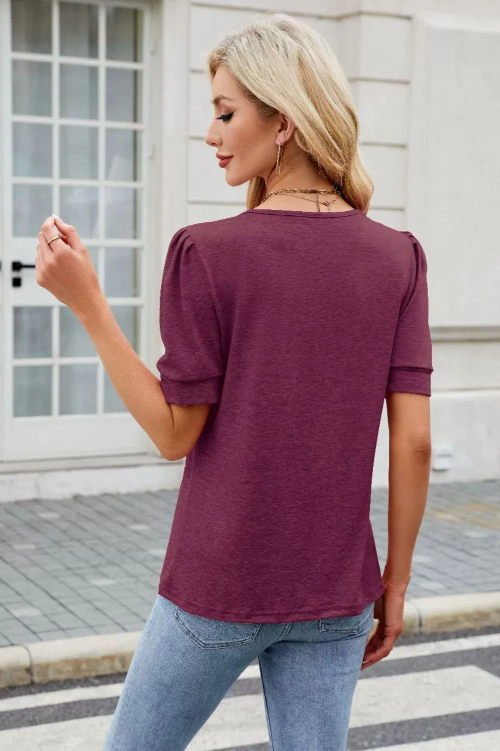 Round Neck Short Sleeve T-Shirt - Image 5