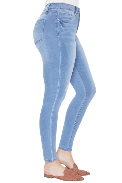 Royalty For Me By YMI High- Rise Skinny 1 Button Zipper Closure Belt Hoop Pockets Denim by Curated Brands - Image 5