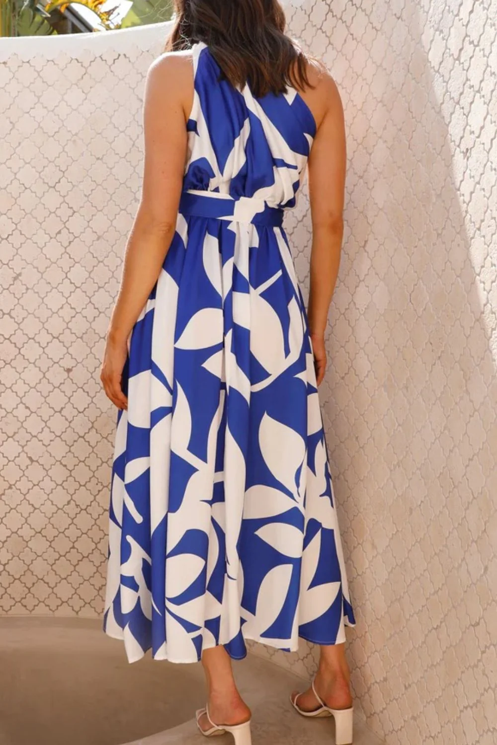 Ruched Printed Single Shoulder Dress - Image 2