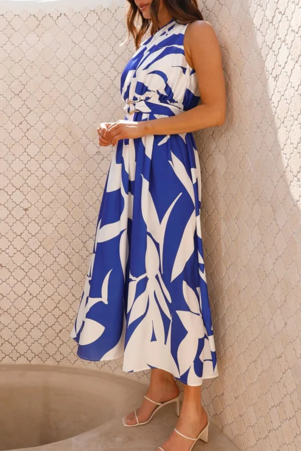 Ruched Printed Single Shoulder Dress - Image 3