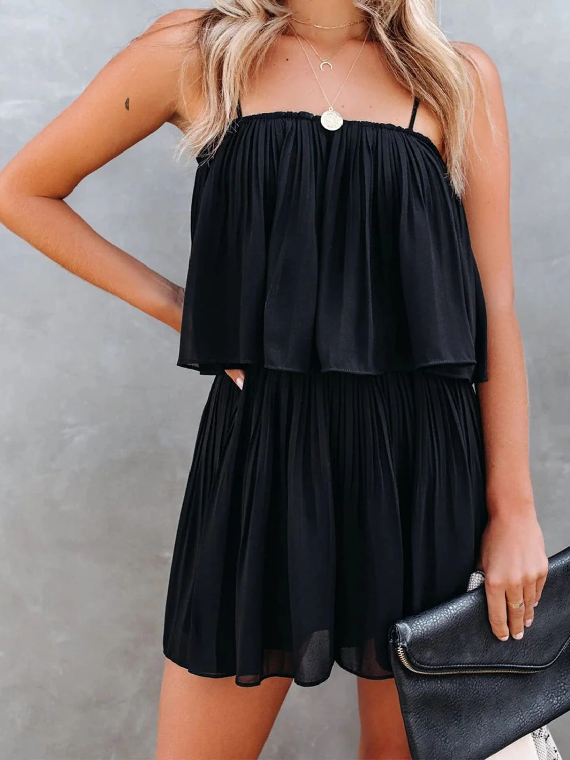 Ruched Spaghetti Strap Romper - Image 5