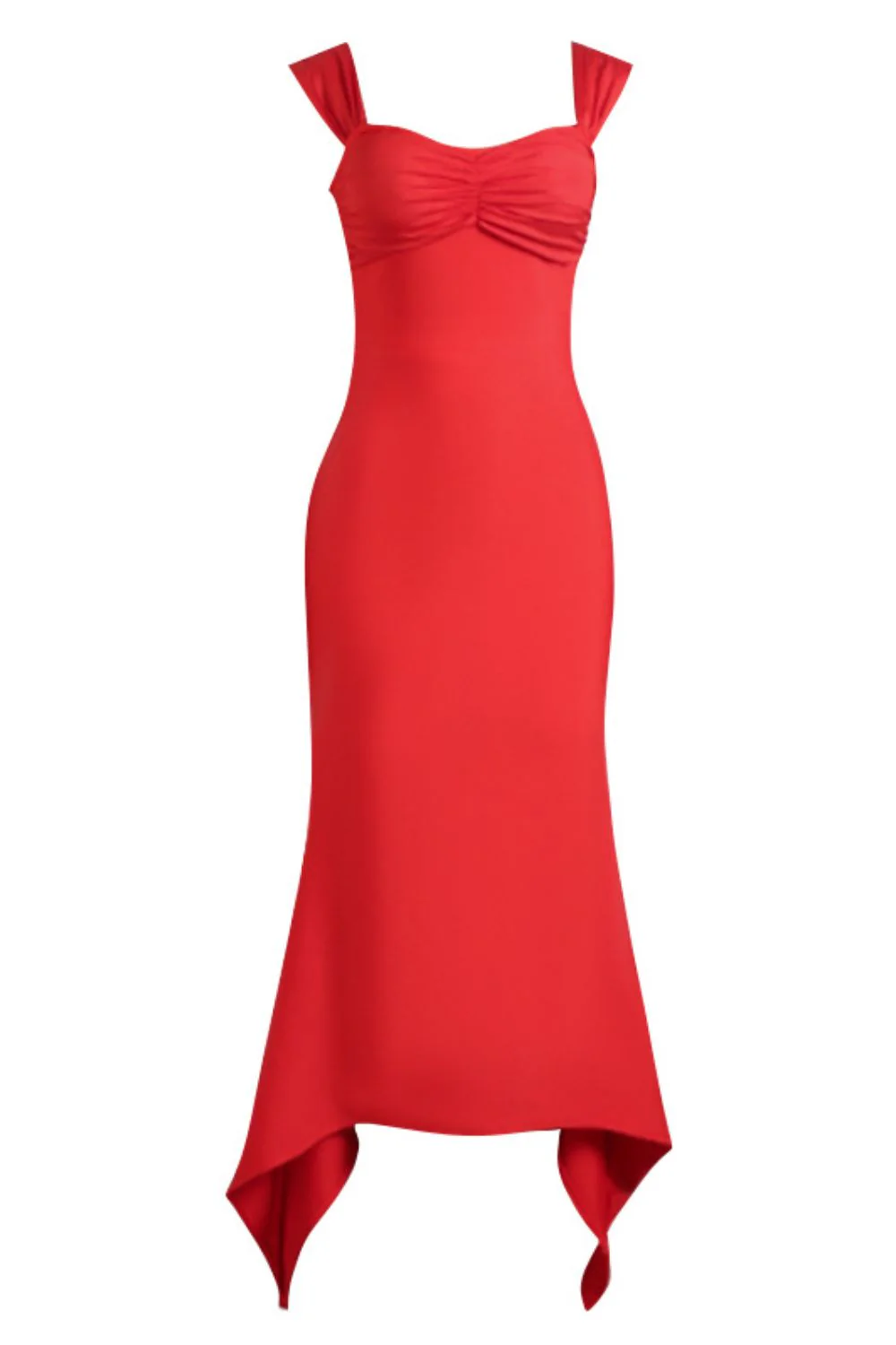 Ruched Sweetheart Neck Hem Detail Dress - Image 4