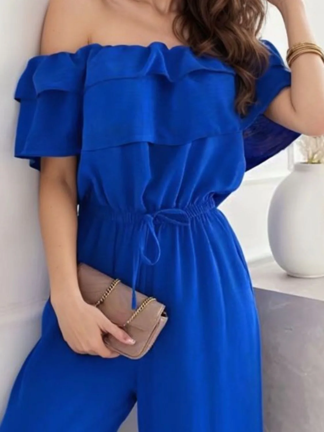 Ruffled Off-Shoulder Wide Leg Jumpsuit - Image 6