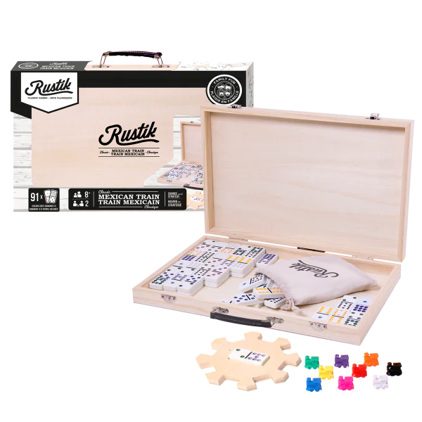 Rustik Deluxe Wood Case: Mexican Train Game - Image 3