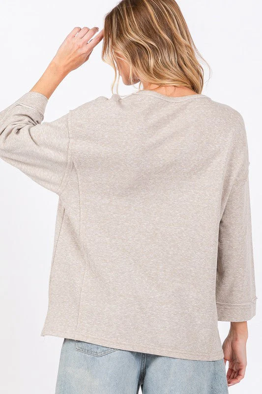 SAGE + FIG Floral Peace Patch Round Neck Top - Image 2