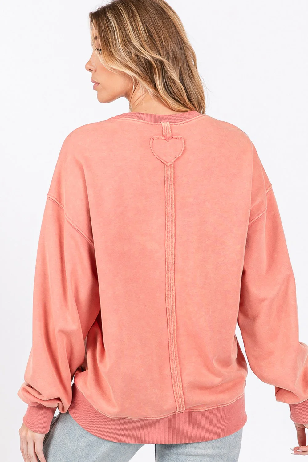 SAGE + FIG LOVE Path Applique Drop Shoulder Sweatshirt - Image 2