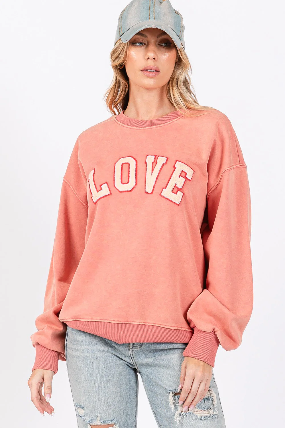 SAGE + FIG LOVE Path Applique Drop Shoulder Sweatshirt - Image 5