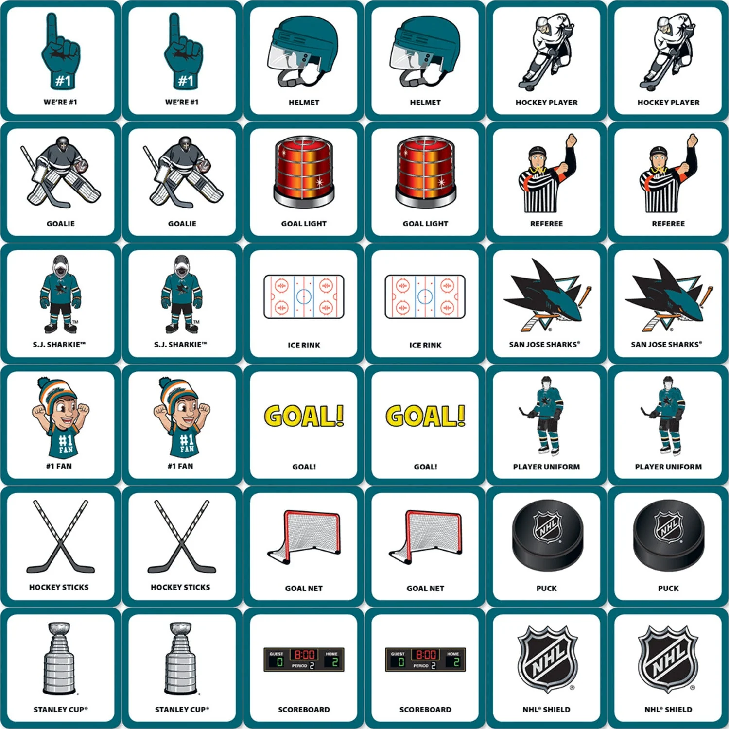 San Jose Sharks Matching Game by MasterPieces Puzzle Company INC - Image 2