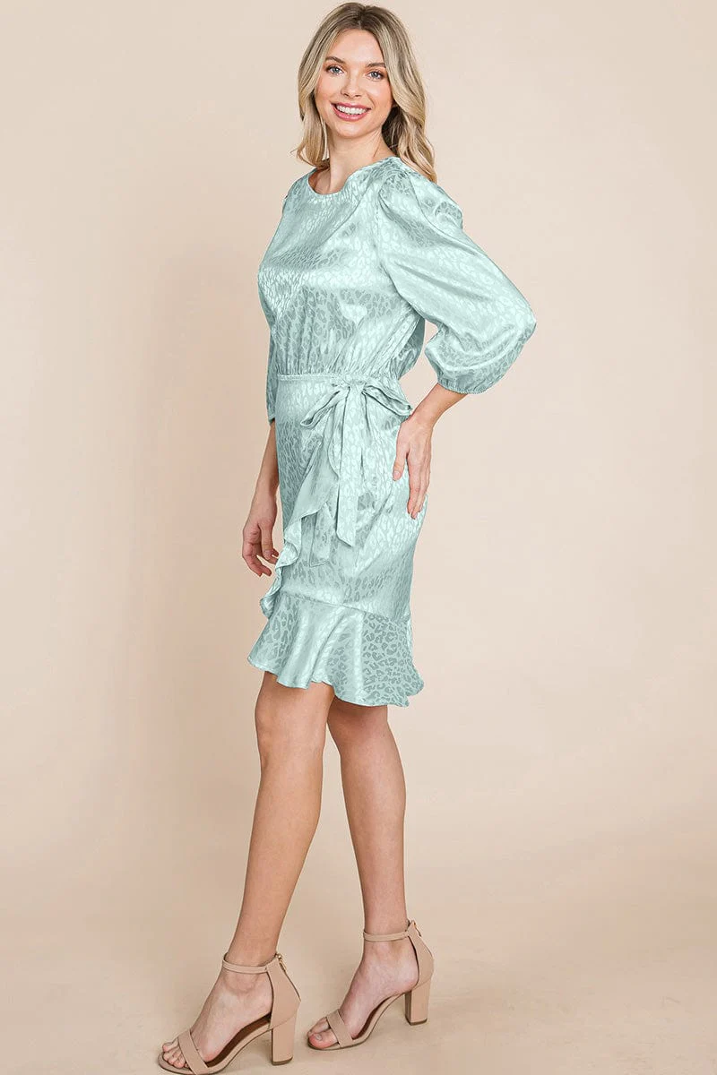 Satin Leopard Print Ruffle Hem Dress by RolyPoly Apparel - Image 6