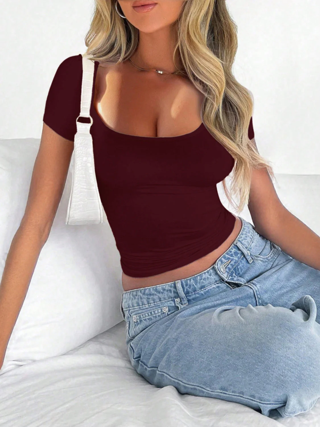 Scoop Neck Short Sleeve T-Shirt - Image 10