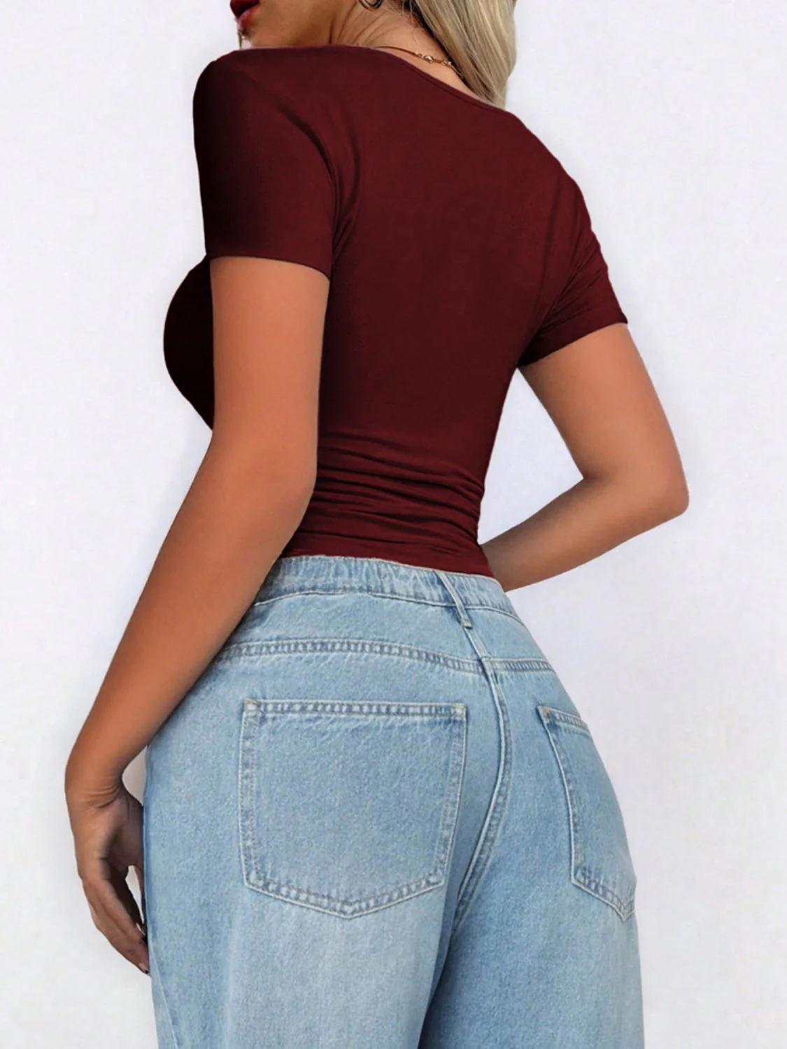 Scoop Neck Short Sleeve T-Shirt - Image 6